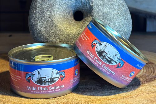 Wild Pink Salmon in Olive Oil, Reefnet caught, 6 0z. can